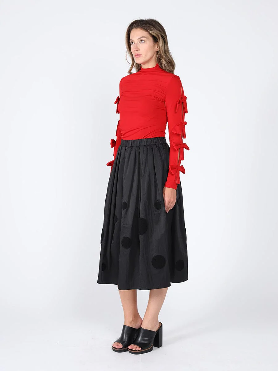 Bow Tie Sleeve Detailed Mock Neck Top - Image 10