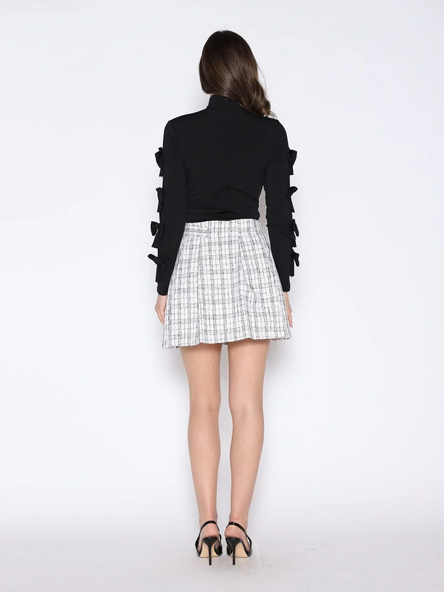 Bow Tie Sleeve Detailed Mock Neck Top - Image 8