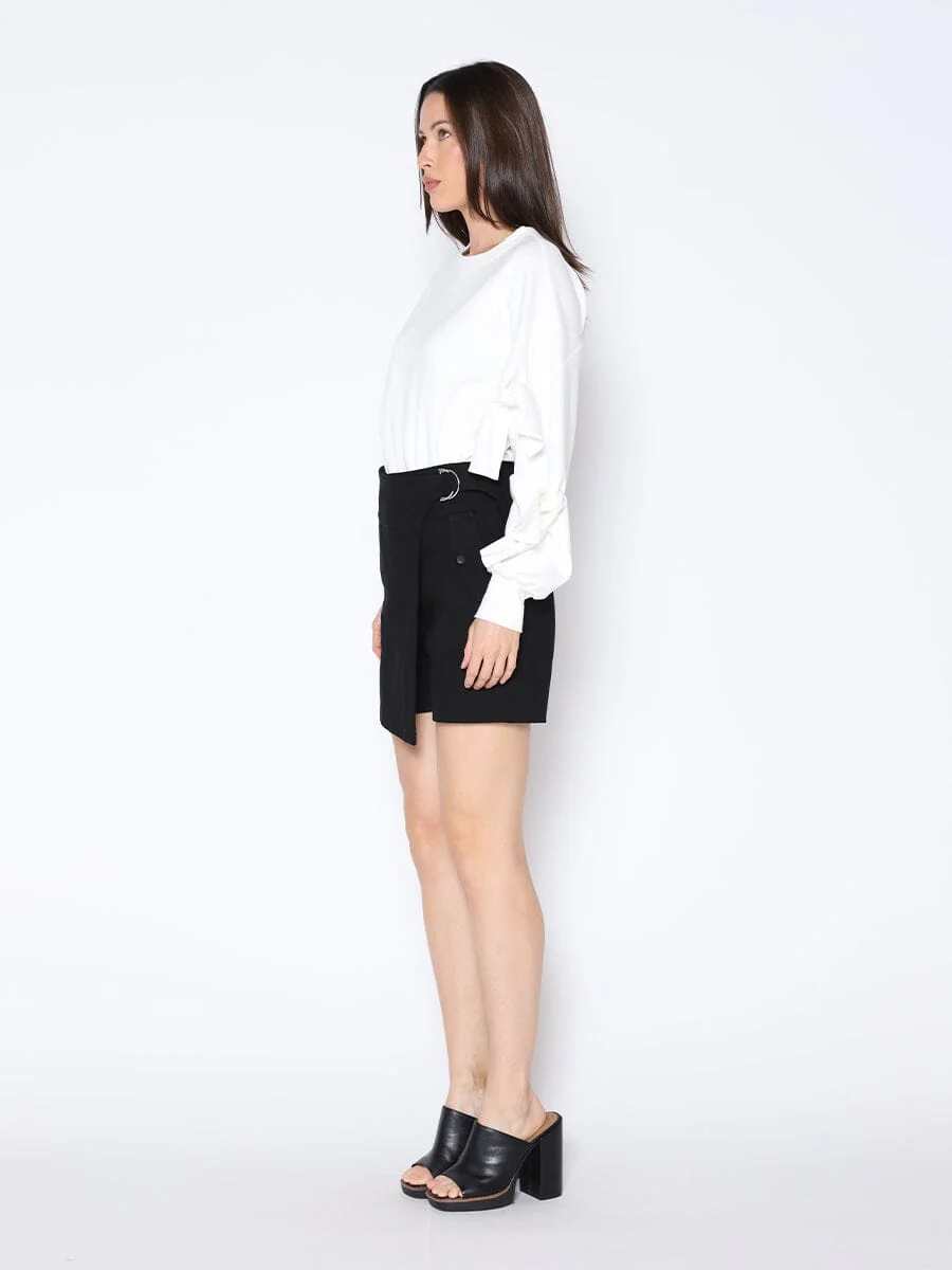 Buckle Belt Wrap Denim Skort - Image 3