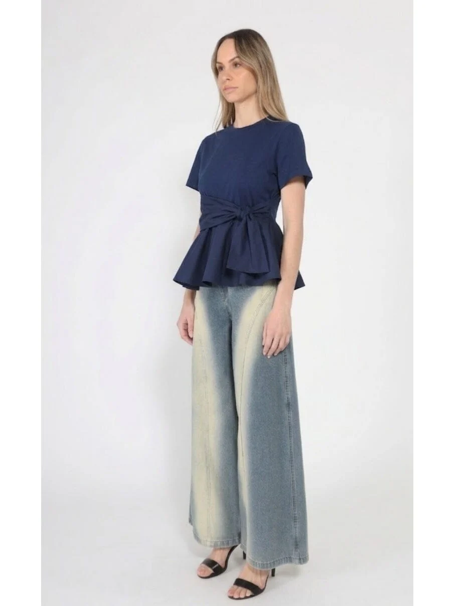 Crew Neck Oversized Bow Top - Image 3