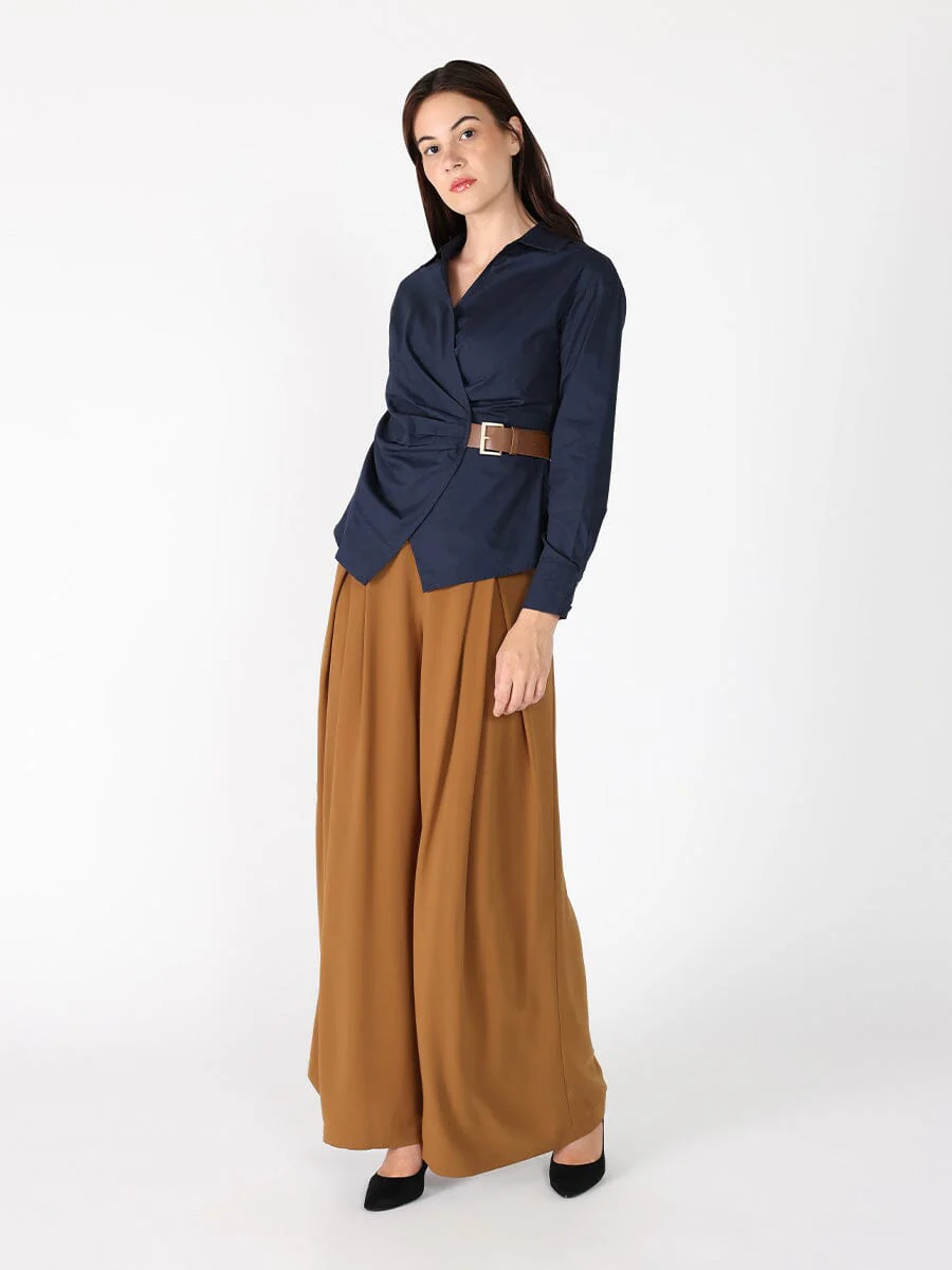 Cross Body Belt Design Side Gathered Top - Image 6