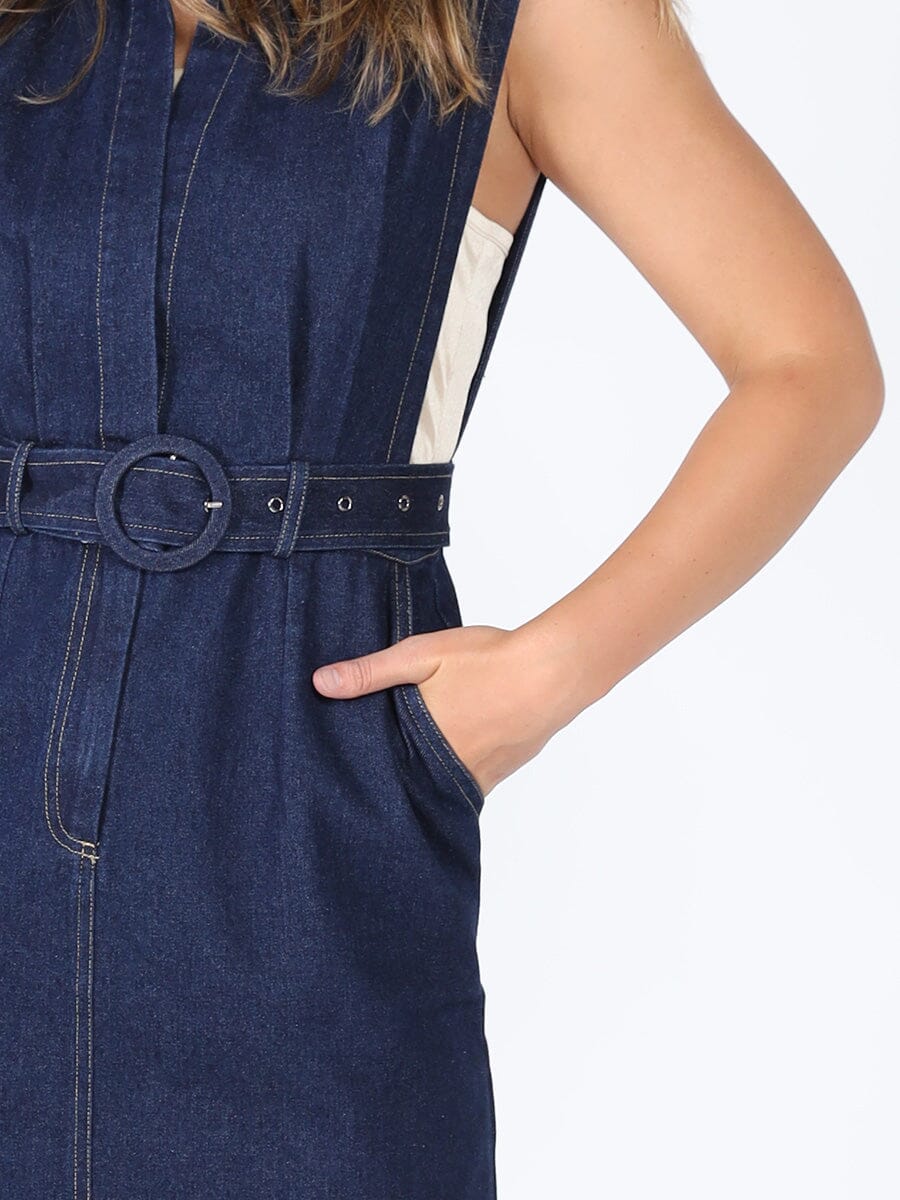 Denim sleeveless dress - Image 3