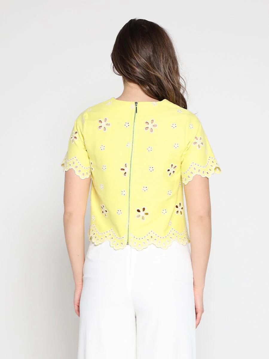 Embroidered eyelet crop top - Image 4