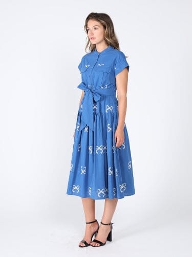 Embroideried sleeveless belt dress - Image 3