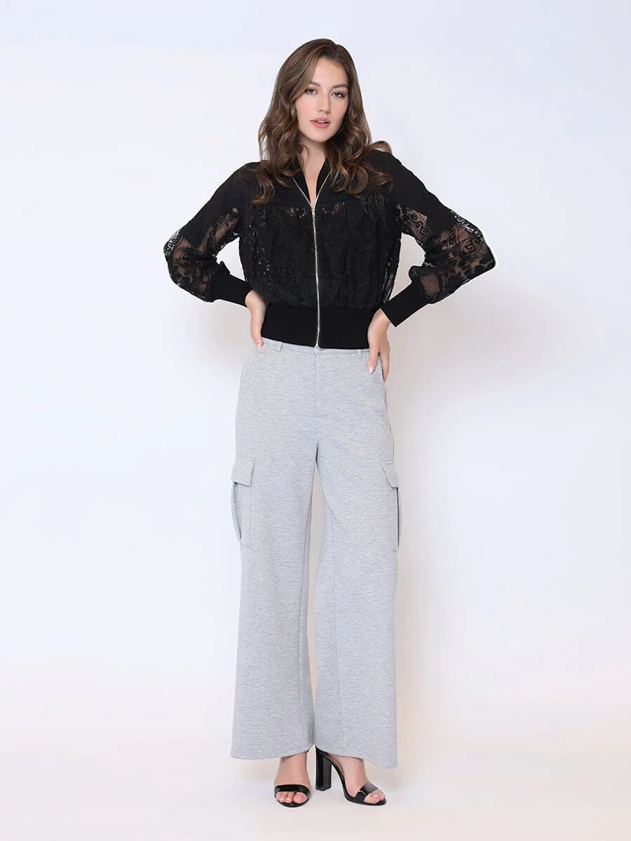 Flap Pocket Wide Leg Sweat Pants - Image 6
