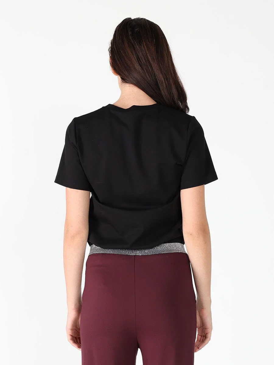 Floral Embroidered Crew Neck Top - Image 4