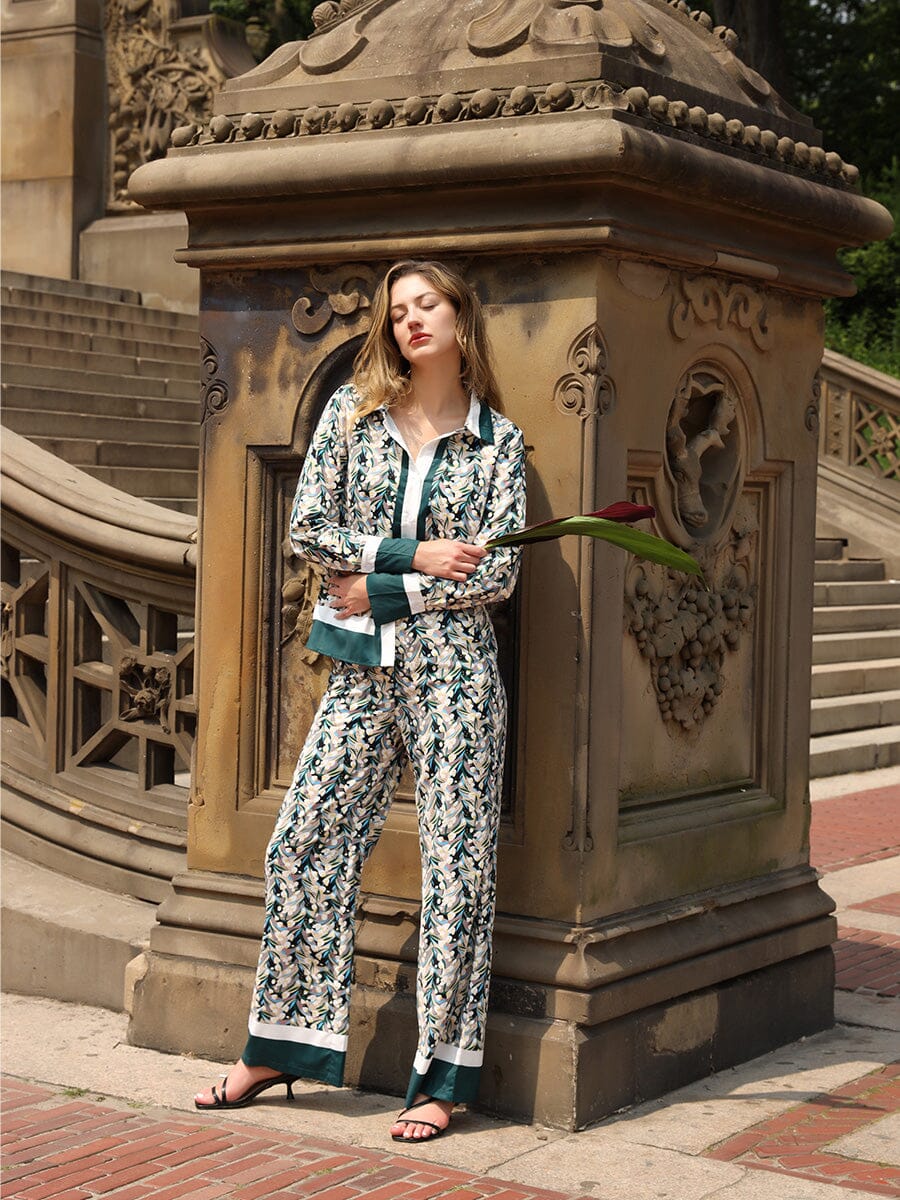 Pine Print Button Down Shirt - Image 4