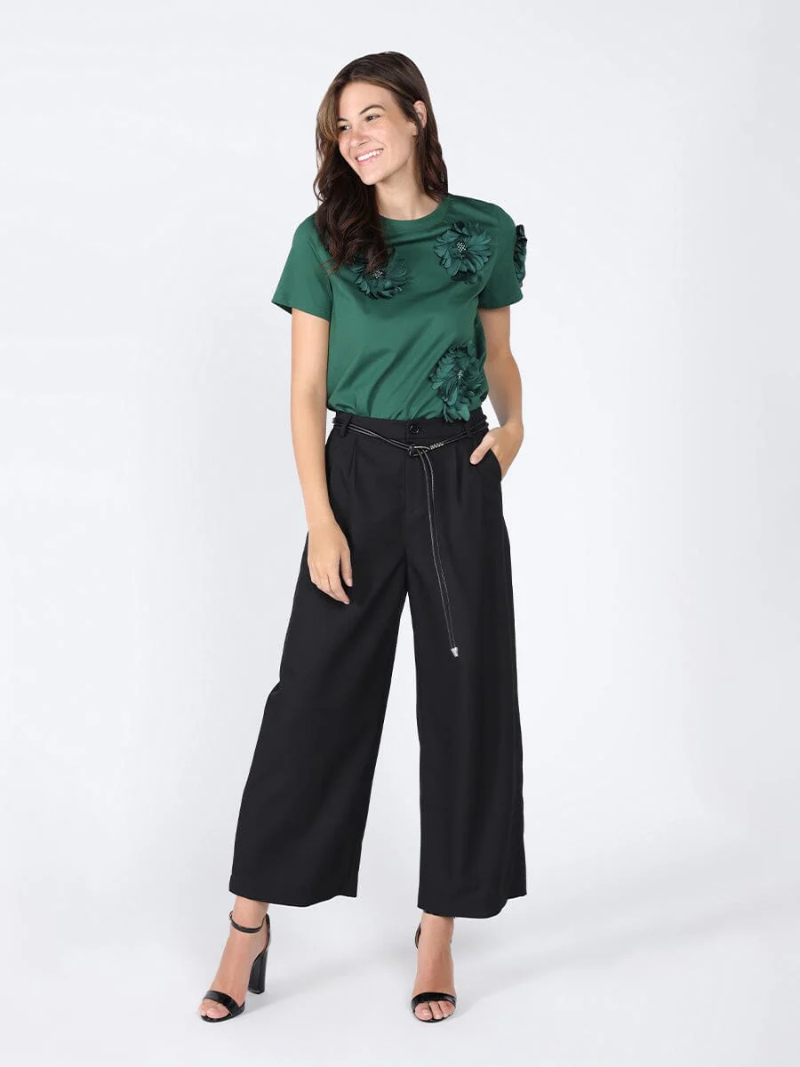 Floral Short Sleeve Round Neck T-shirt - Image 2