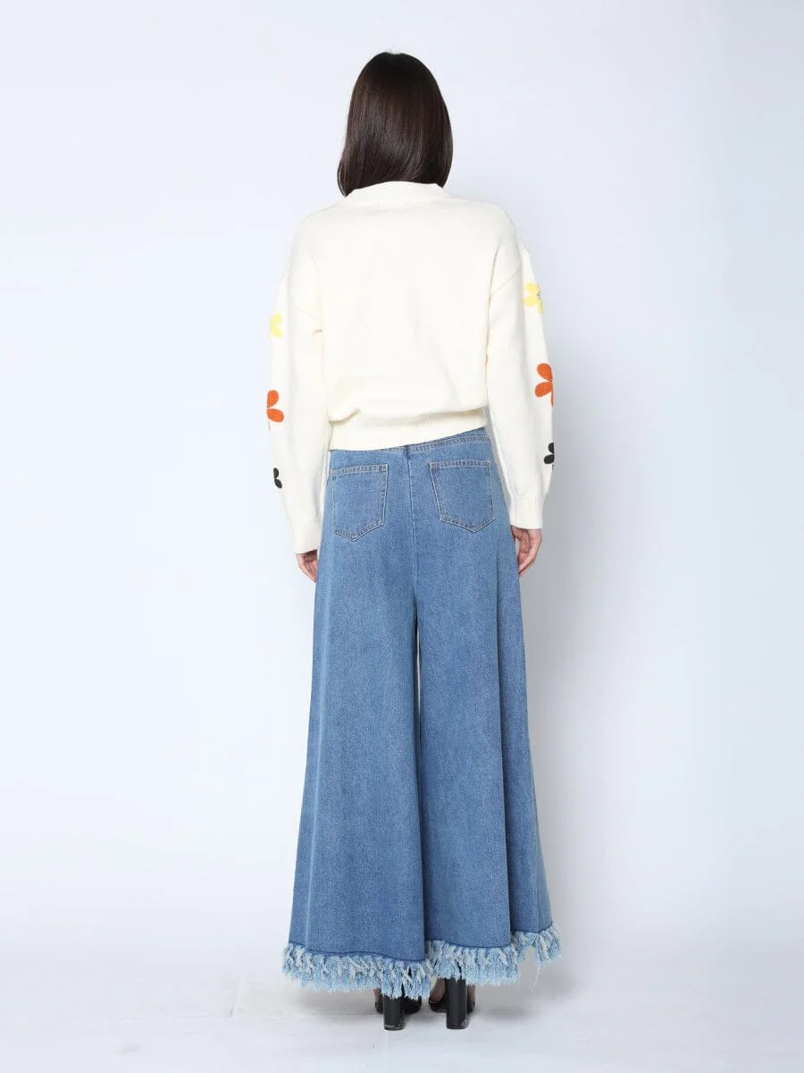 Flower Embroidered Cardigan Sweater - Image 4