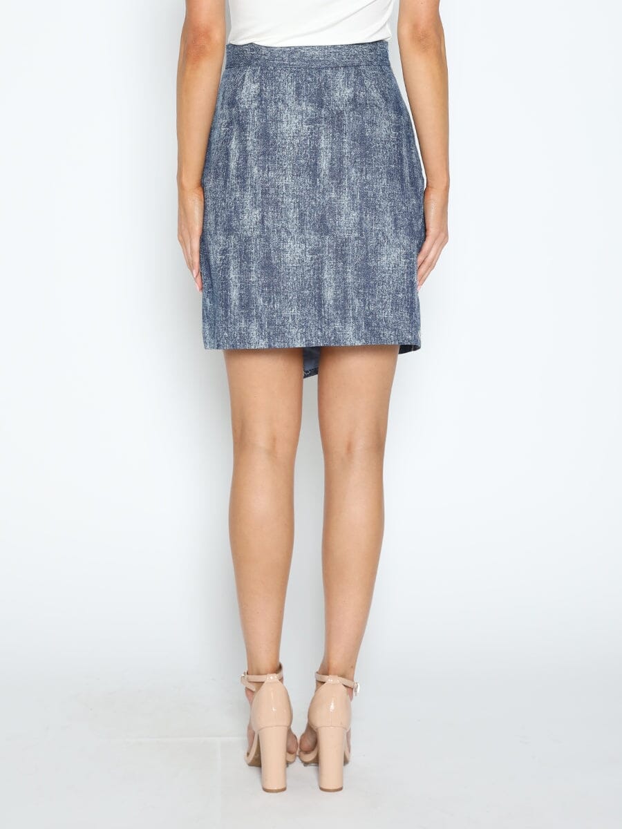 Flower Embroidered Mini Denim Skirt - Image 4