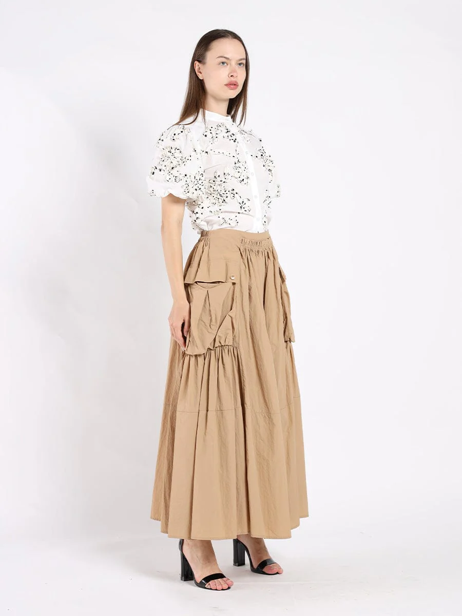Front Body Floral Fabric Work Caller Top - Image 3