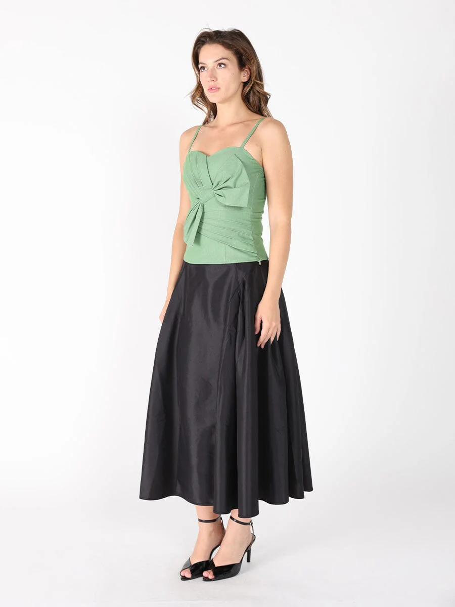 Front Bow-Tie Smoked Back Bustier Top - Image 7