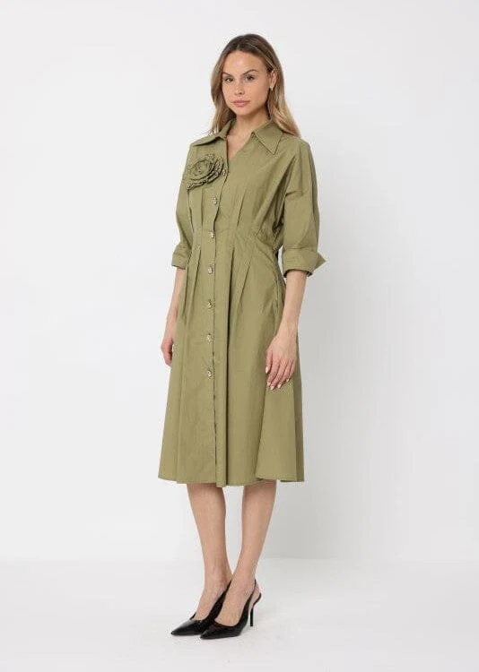 Front Button Down Dolman Sleeve Dress - Image 3
