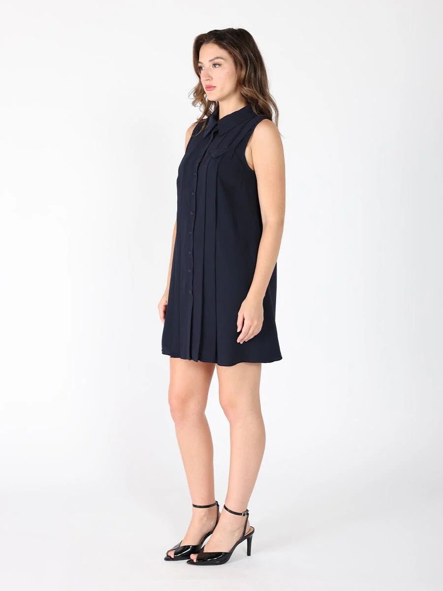 Front button open back sleeveless mini dress - Image 3