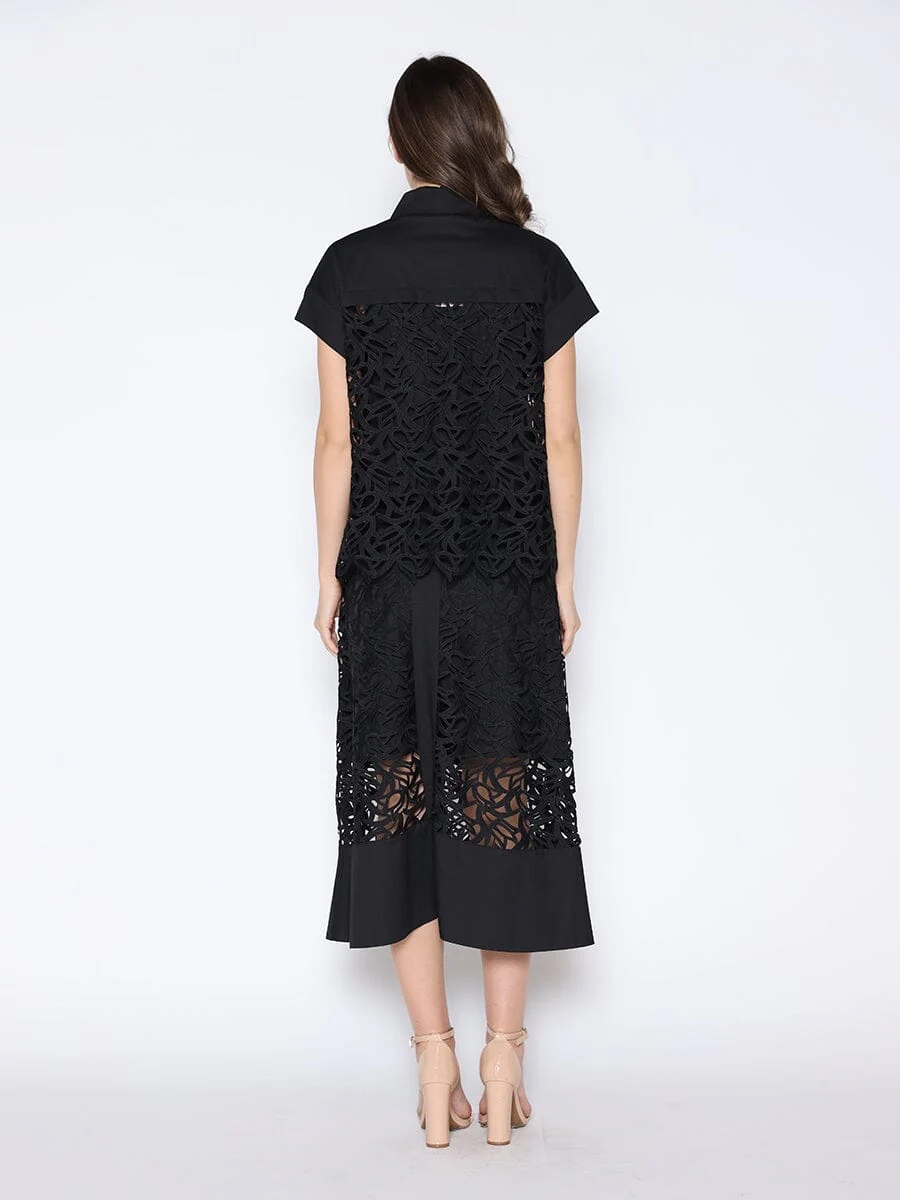 Hollow-Out Lace Embroidered Front Pocket Top - Image 4