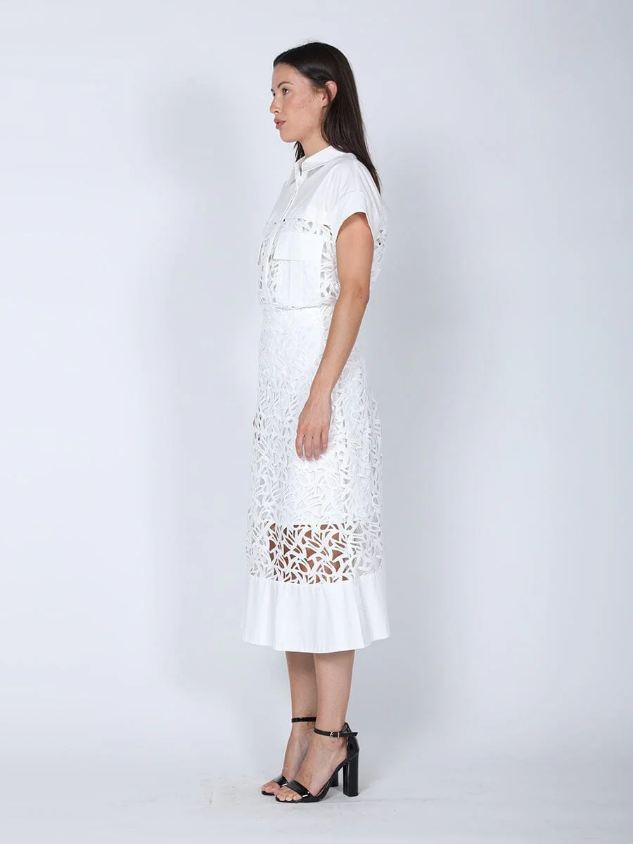 Hollow-Out Lace Embroidered Front Pocket Top - Image 7