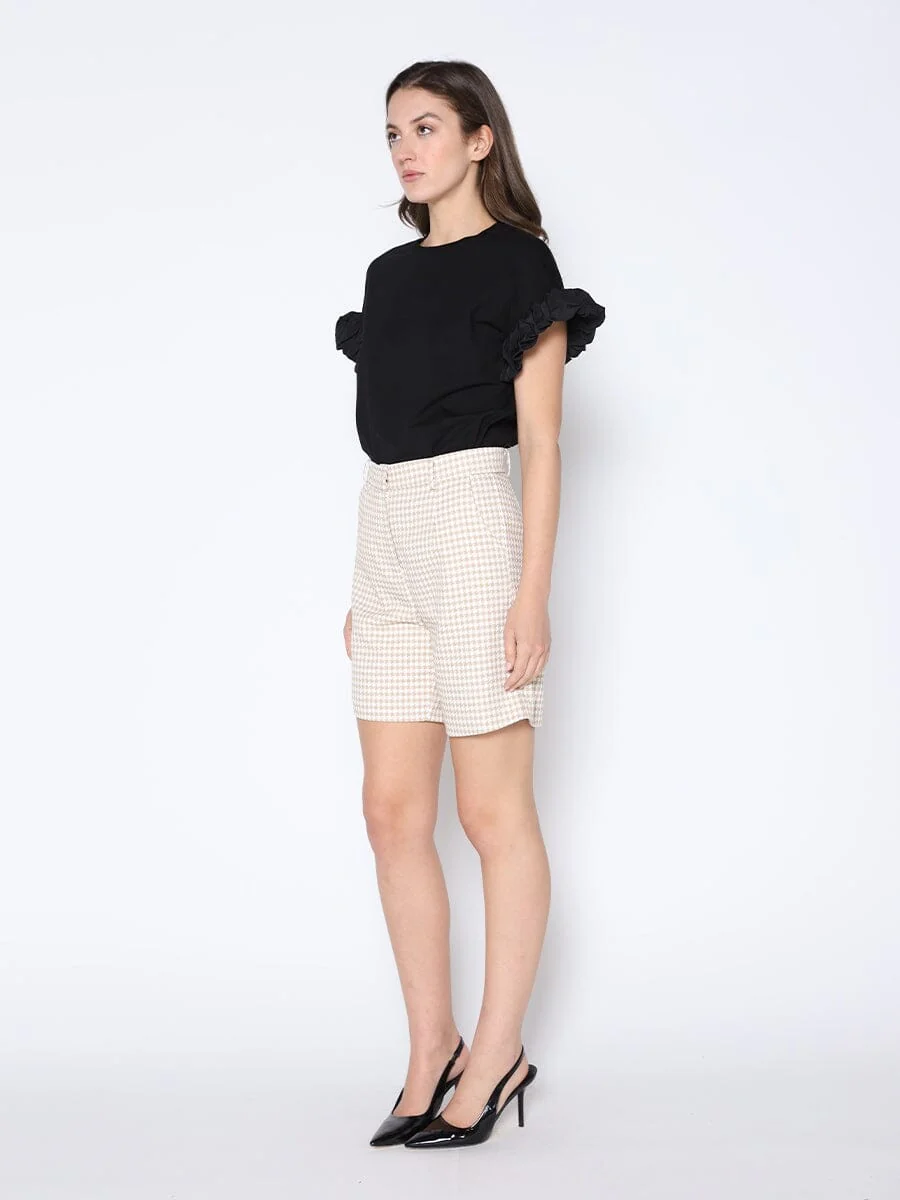 Houndstooth Pattern Half Length Short Pants - Image 3