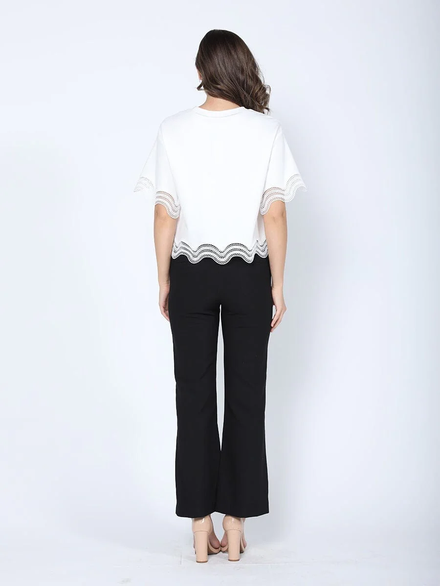 Lace Wavy Hem Short Sleeve T-Shirt - Image 16