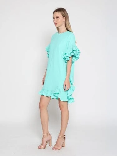Loose Fitted Ruffle Sleeve Dress - Image 3
