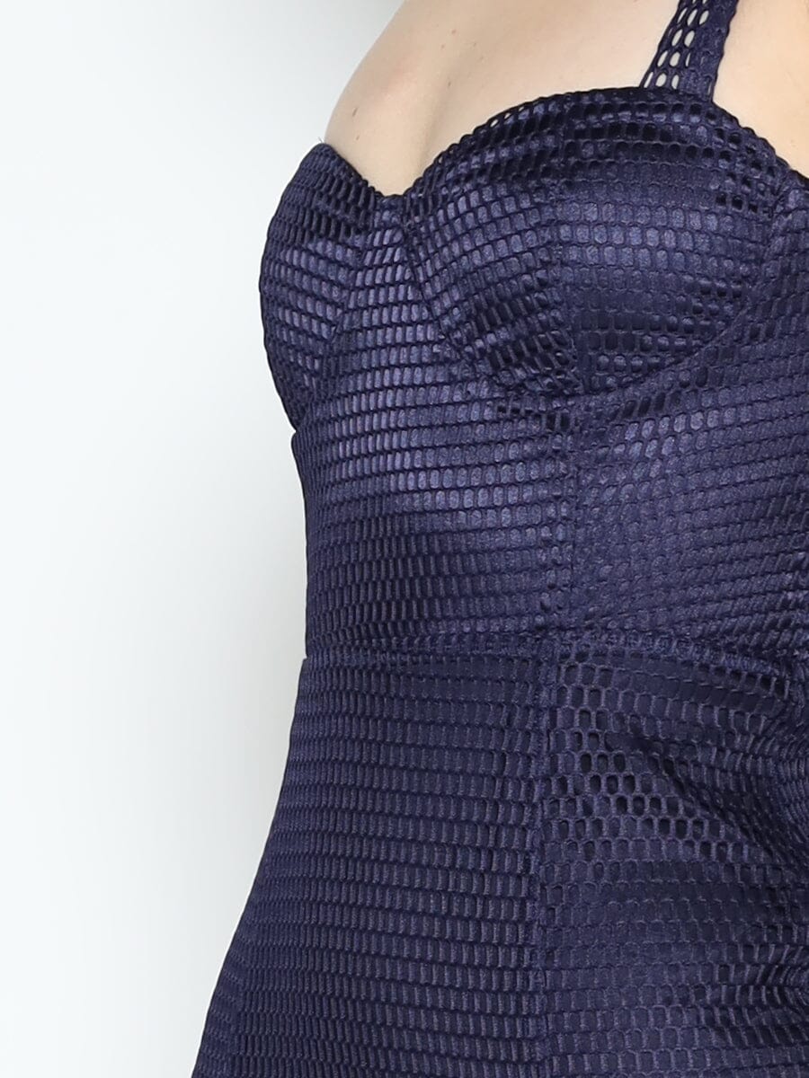 Mesh Sleeveless Mermaid Bodycon Dress - Image 3