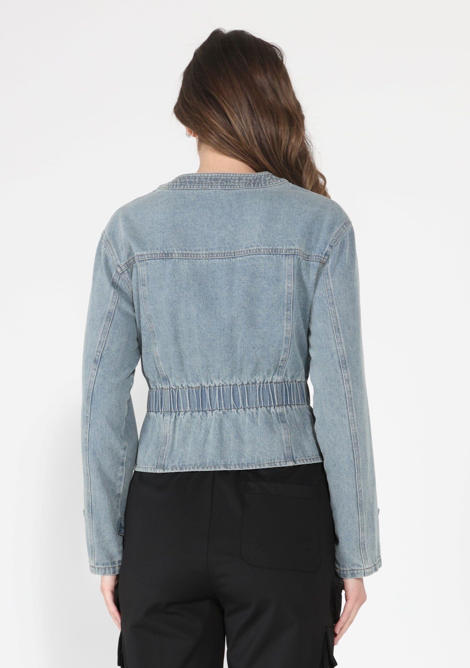 Pearl Embellished Elastic Waist Long Sleeve - Image 4