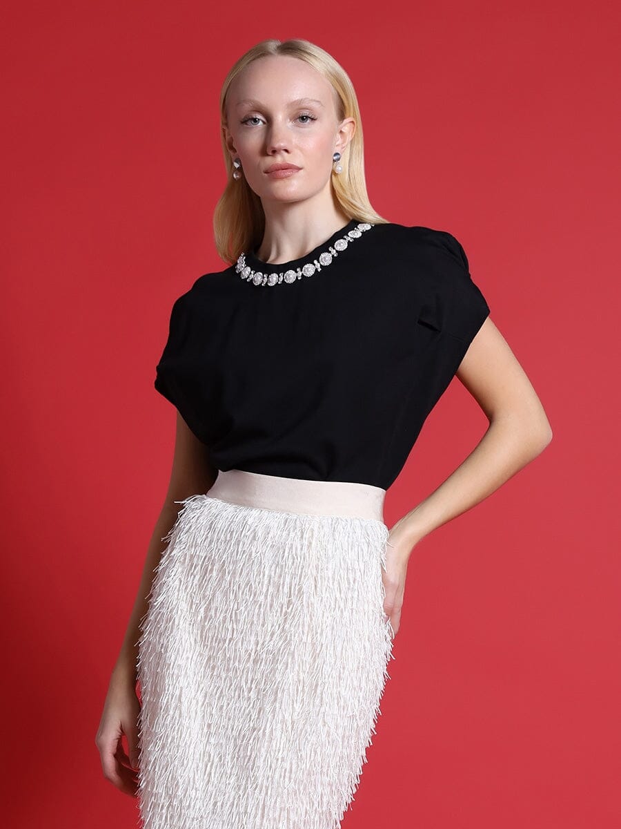 Pearl Work Round Neck Top - Image 5