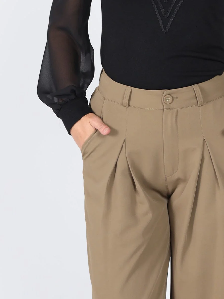 Pleated Wide Leg Pants - Image 7