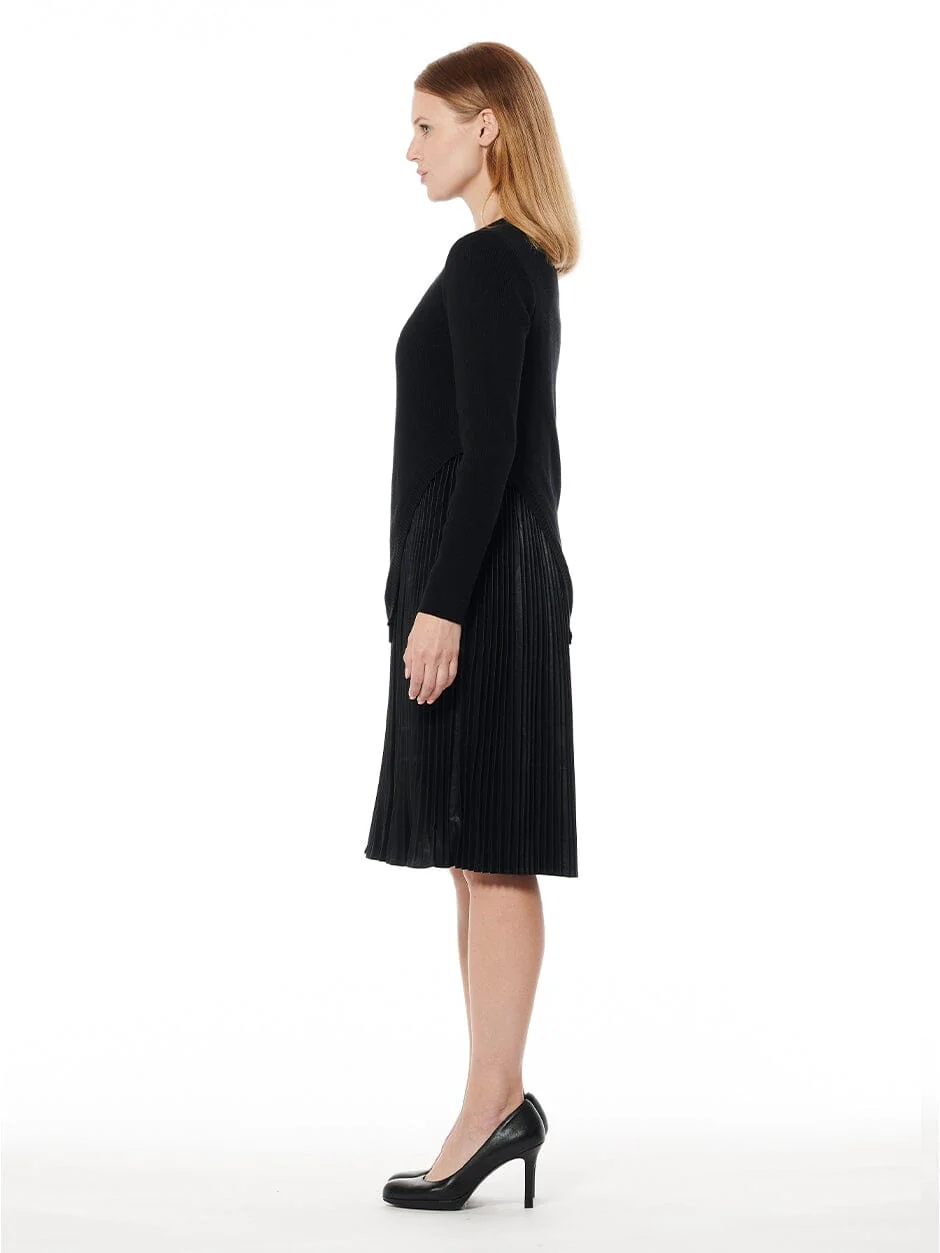 Ribbed Top Layered with Pleated Underdress - Image 3