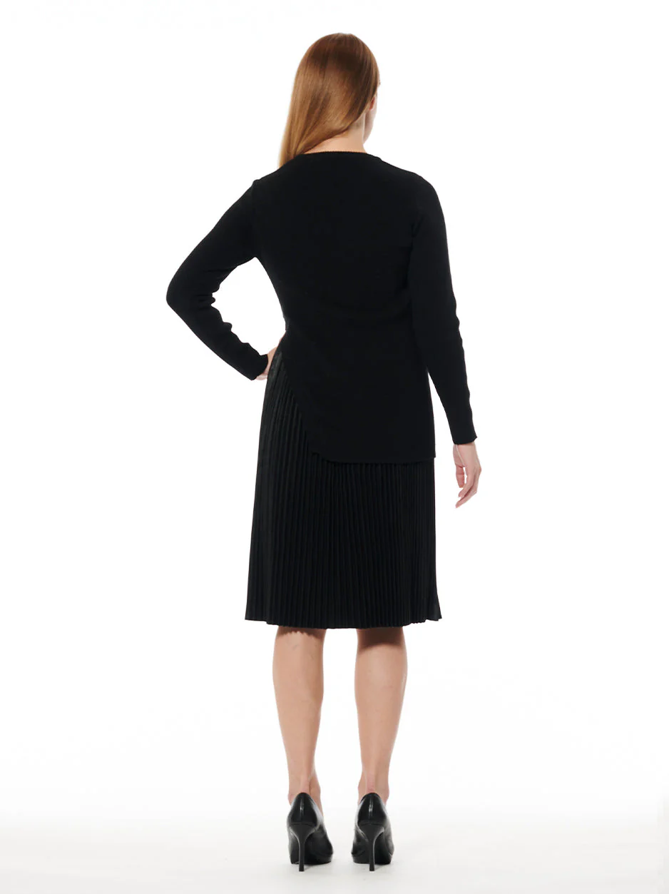 Ribbed Top Layered with Pleated Underdress - Image 7
