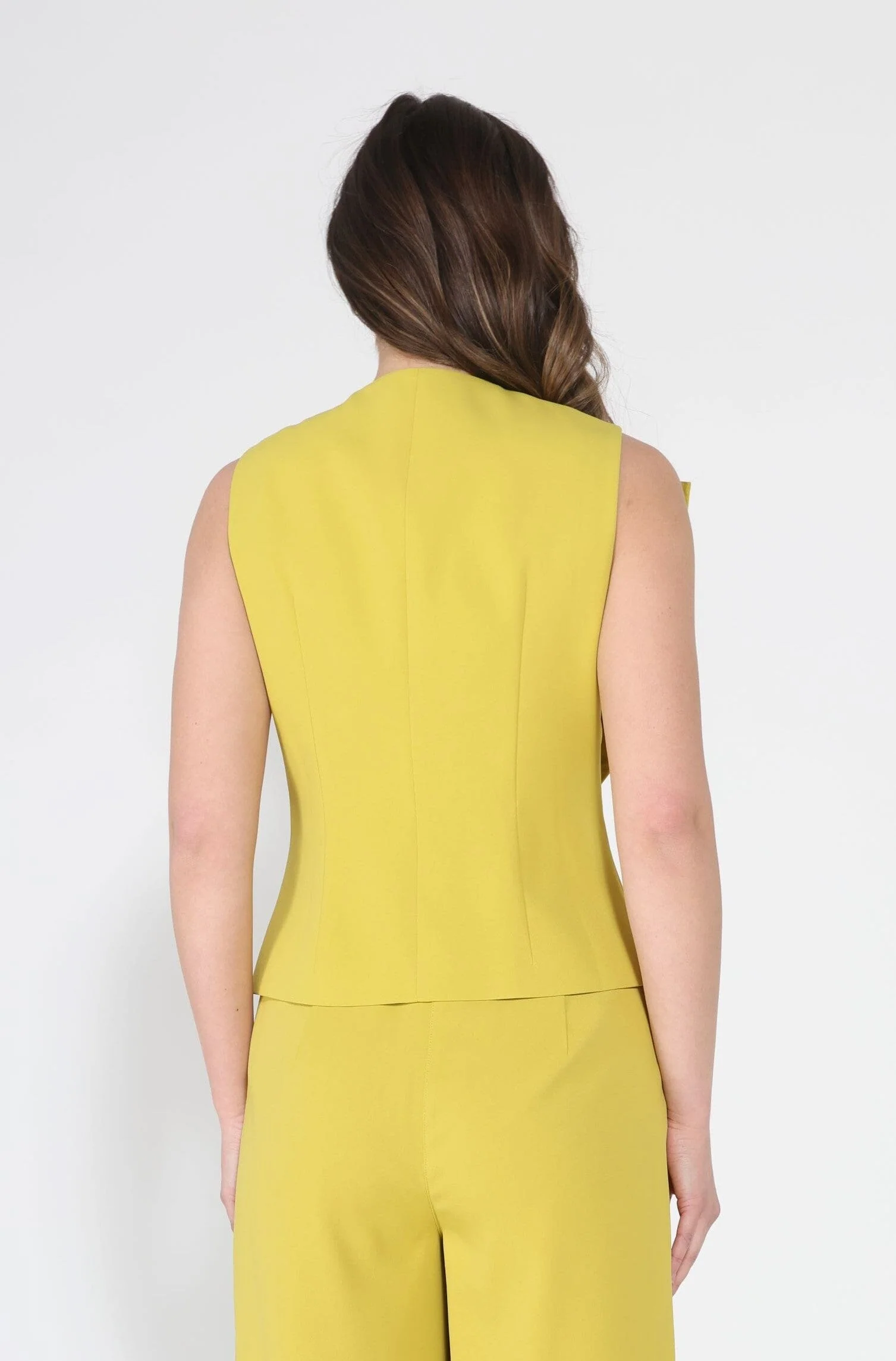 Ruffle Front Button Down Sleeveless Jacket - Image 8