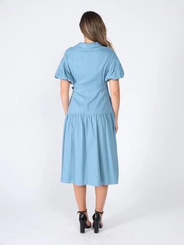 Side waist belt short sleeve dress - Image 4