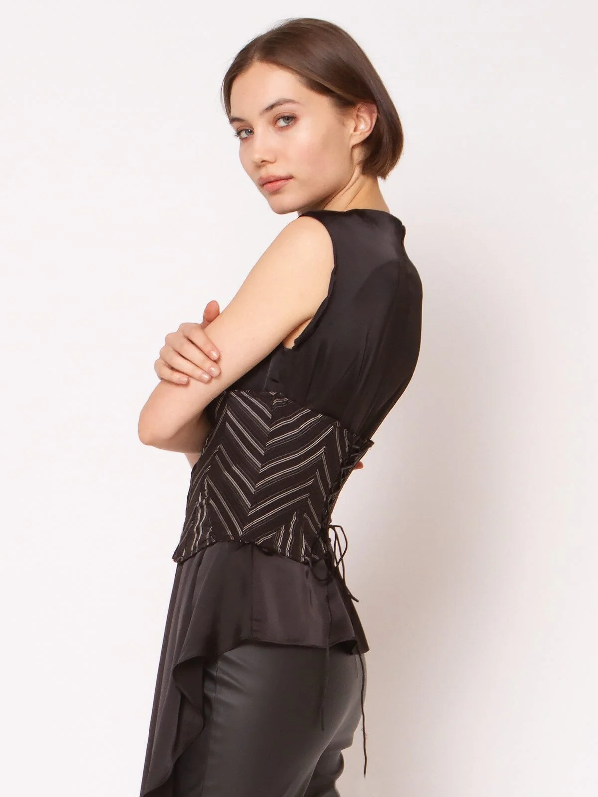 Stripe Bustier with Front Buttons - Image 10