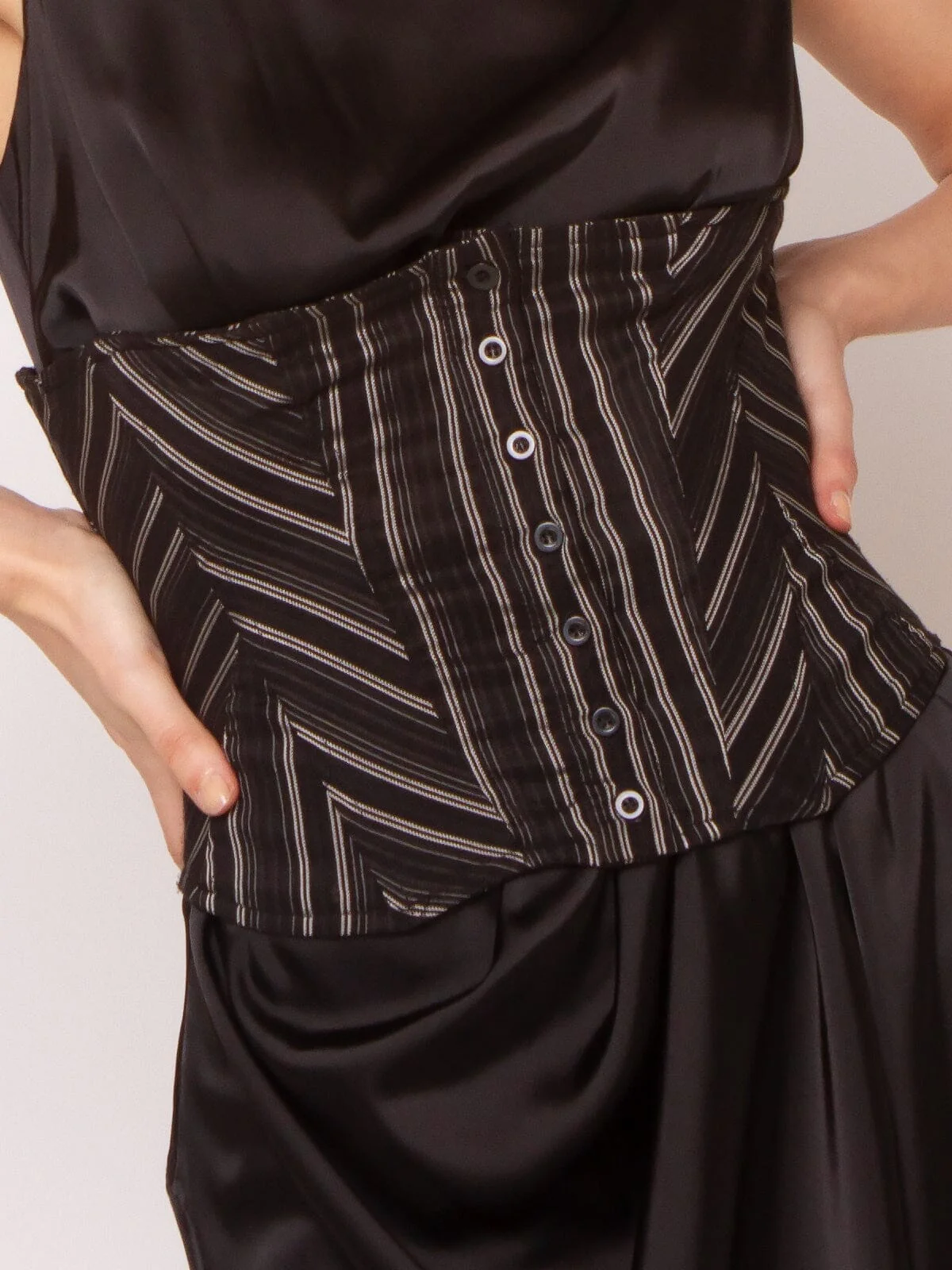 Stripe Bustier with Front Buttons - Image 4