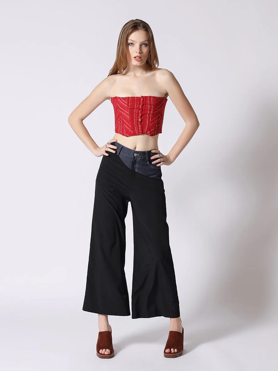 Stripe Bustier with Front Buttons - Image 6