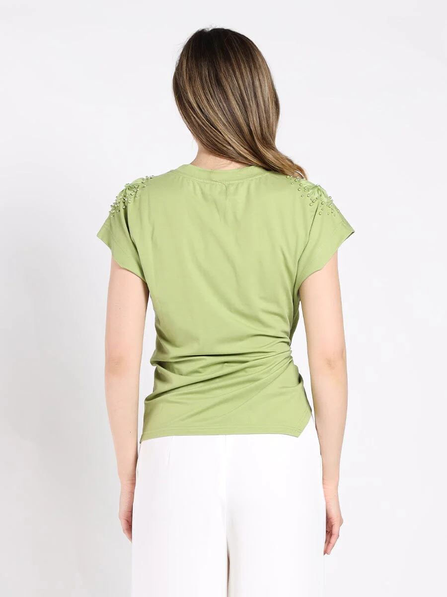 T-Shirt with Drape Front - Image 4