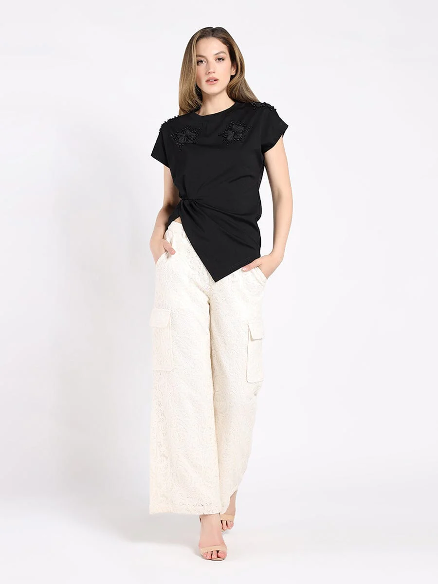 T-Shirt with Drape Front - Image 5