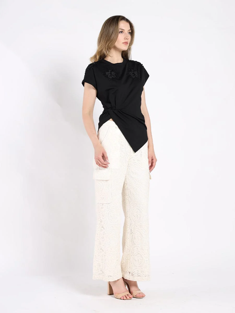 T-Shirt with Drape Front - Image 7