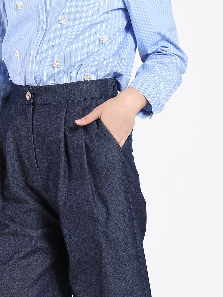 Wide-Leg Denim Pants - Image 3