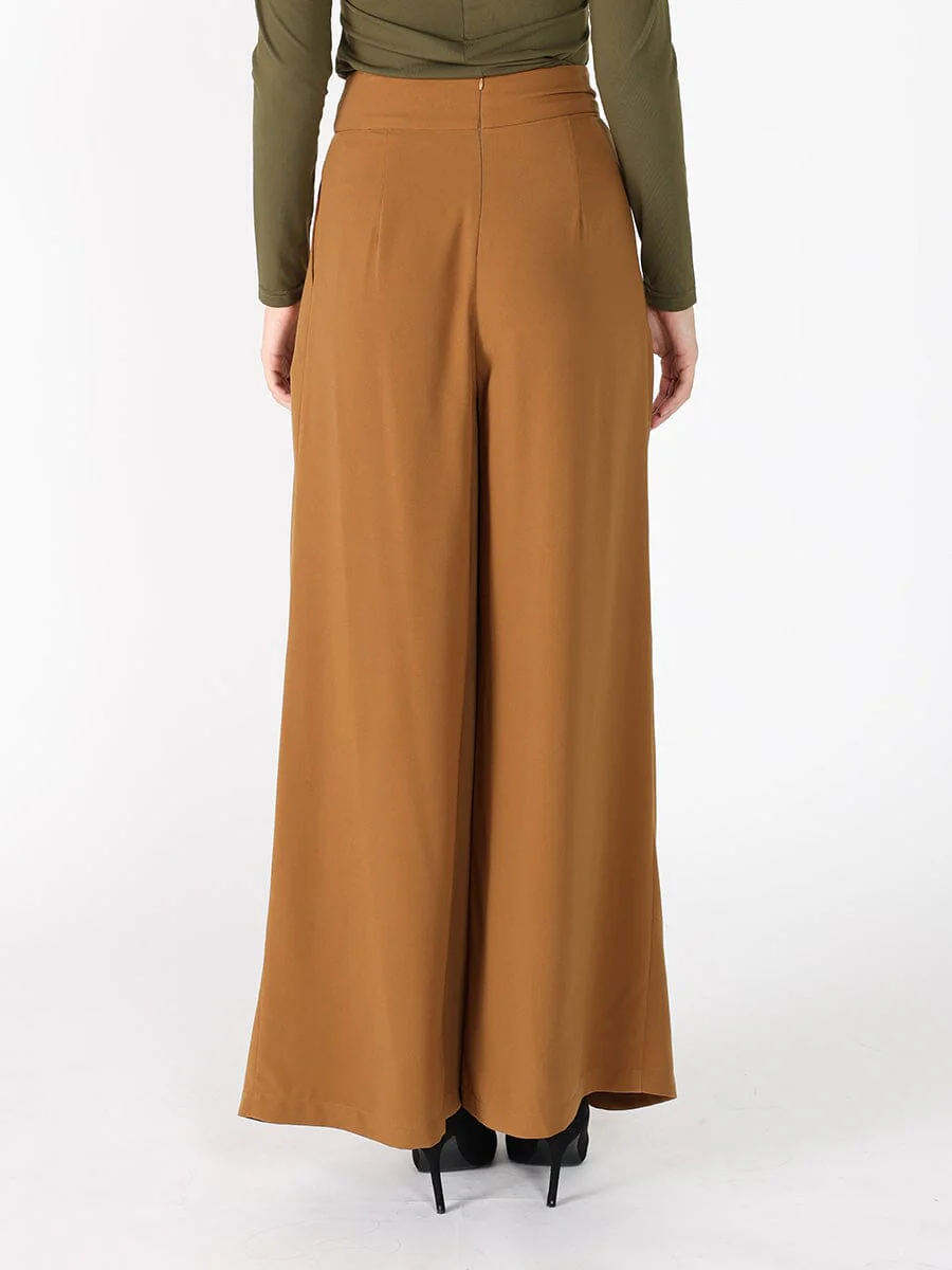 Wide Leg Solid Palazzo Flowy Pants - Image 12