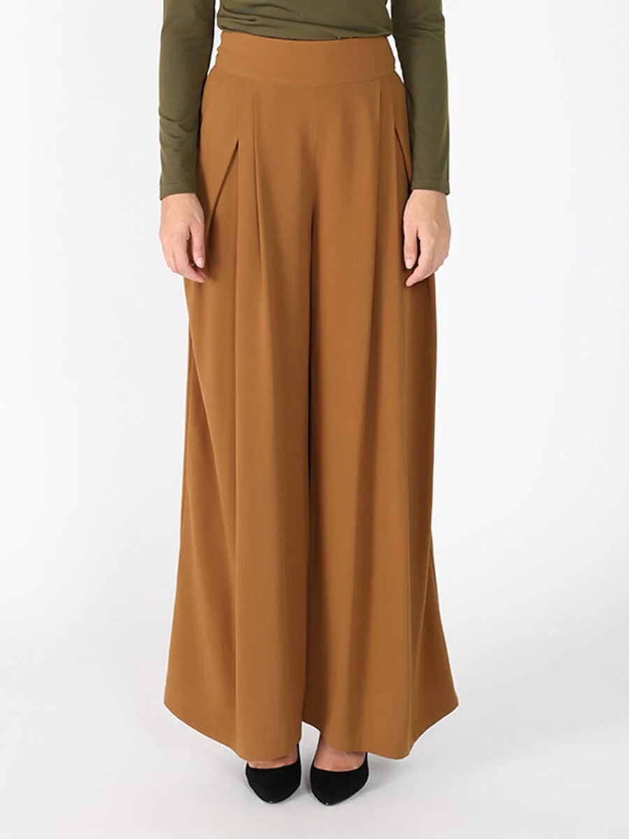 Wide Leg Solid Palazzo Flowy Pants - Image 9