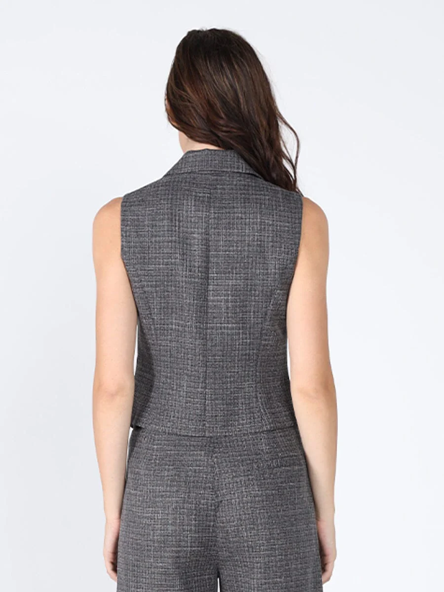 Woven fabric button open vest - Image 4