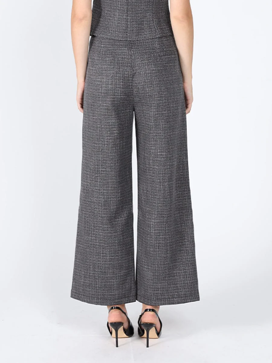 Woven fabric one button wide leg casual pant - Image 4